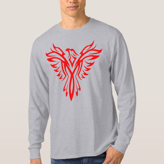 Mythical Phoenix Bird Rising Logo (Red) T-Shirt (Front)