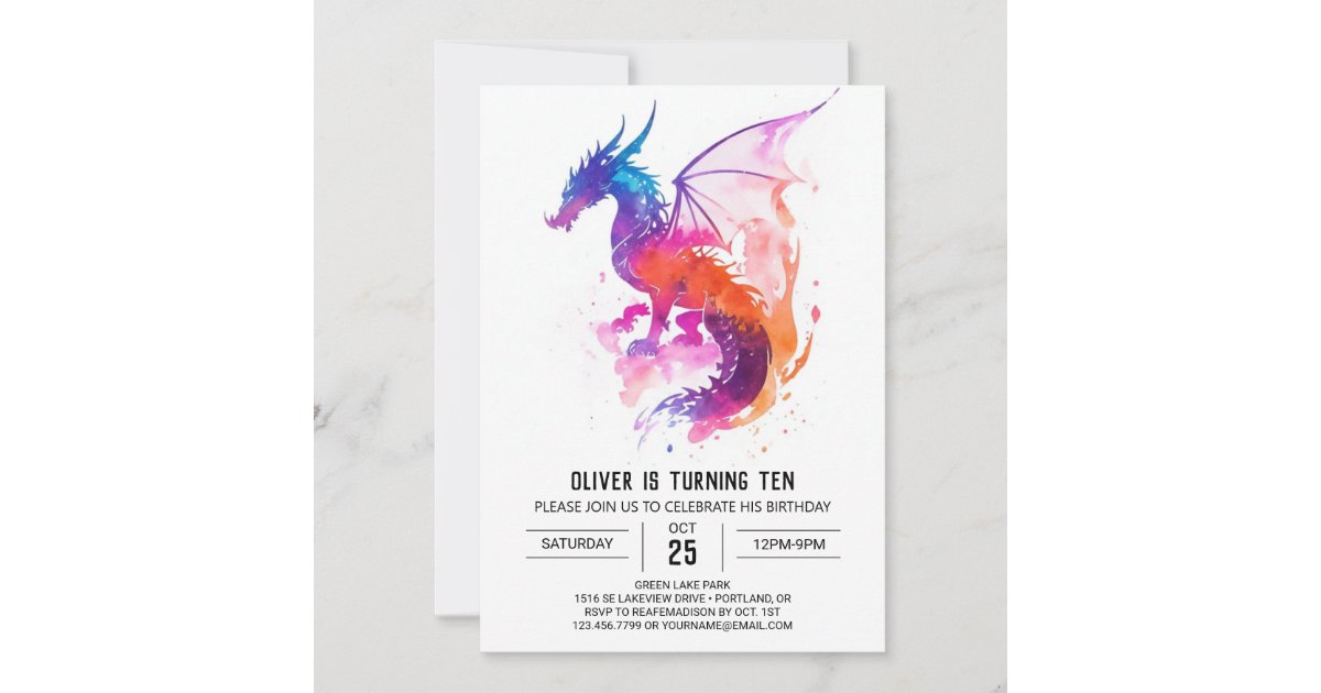 Mythical Printable Kids Dragon Birthday Invitation | Zazzle mythical-printable-kids-dragon-birthday-invitation-zazzle