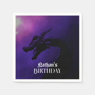 Mythical Purple Dragon Birthday Napkins