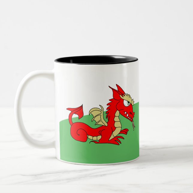 Mythical Red Wyvern Two-Tone Coffee Mug (Left)
