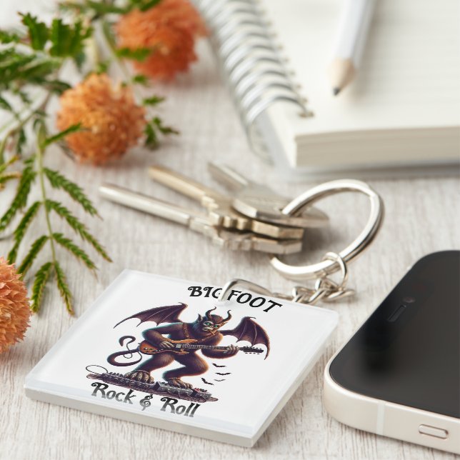 Mythical Rockstar: Bigfoots Guitar Solo Keychain (Front Right)