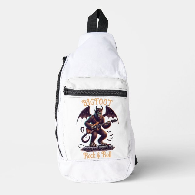Mythical Rockstar: Bigfoots Guitar Solo Sling Bag (Front)