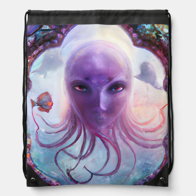 Mythical Sea Creature Drawstring Bag (Front)