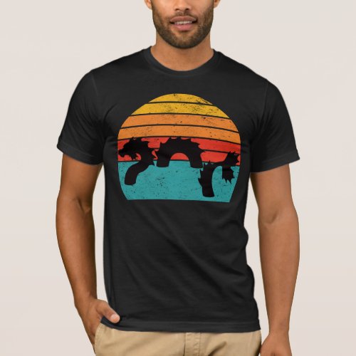 Mythical Sea Serpent on Retro Background T_Shirt