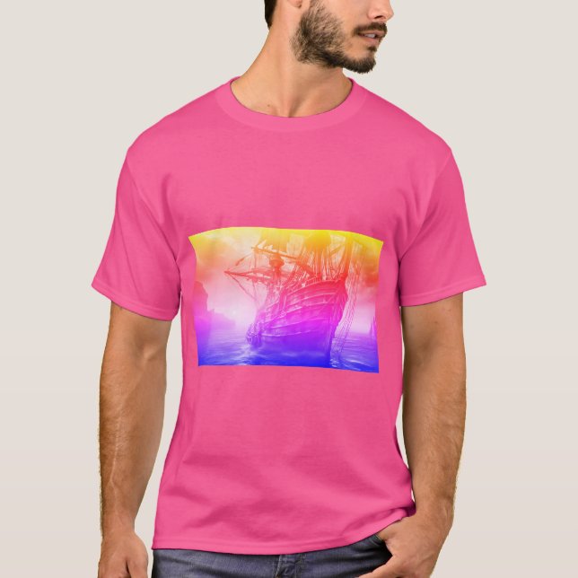 Mythical ship (rainbow style) T-Shirt (Front)