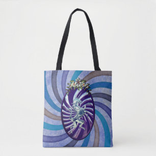 Mythical Silver Unicorn Cool Vintage Background Tote Bag