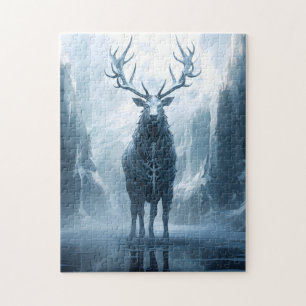 Mythical Stag in winter. Jigsaw Puzzle