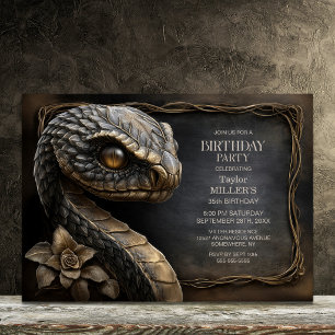 Mythical Stone Snake Birthday Party Invitation