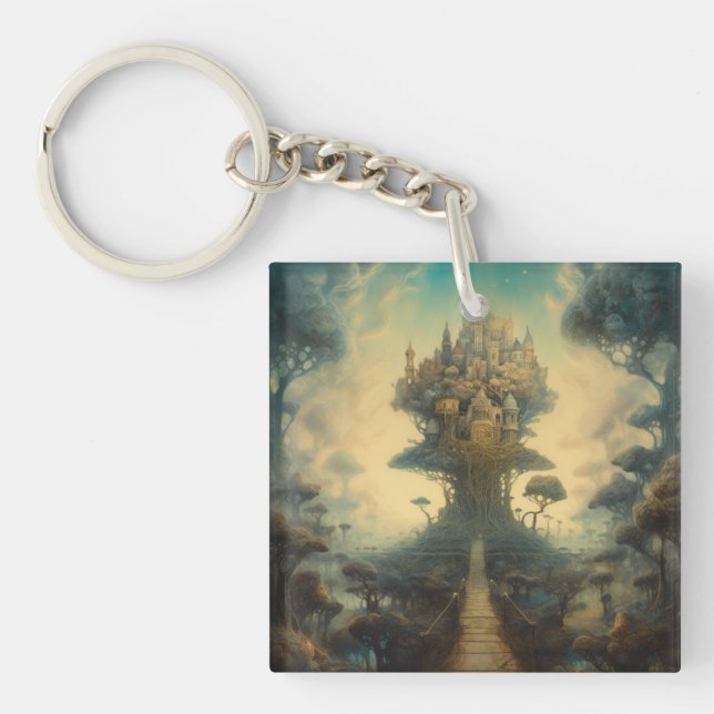 Mythical Tree House Keychain (Front)