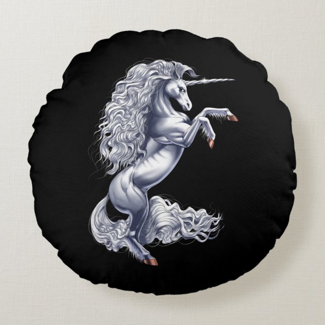 Mythical Unicorn Round Pillow (Front)