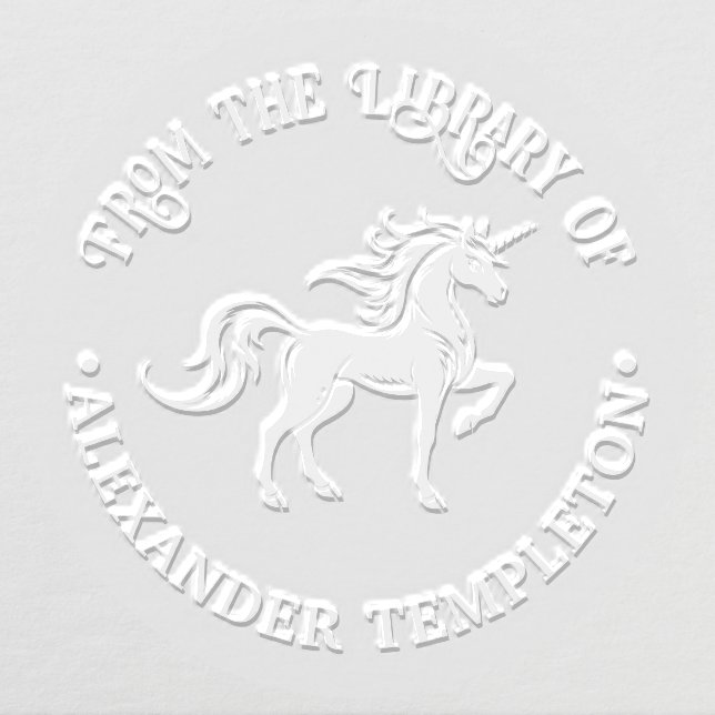 Mythical Unicorn Silhouette #2 Library Book Name Embosser (Design)