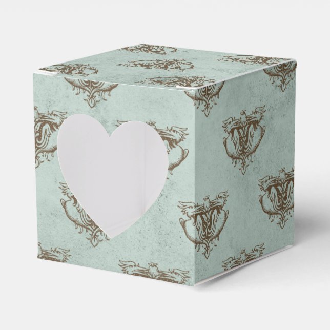 Mythical Vintage Dragon Pattern Favor Boxes (Front Side)