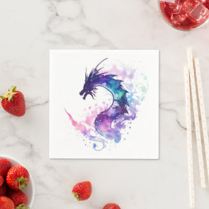 Mythical Whimsical Kids Dragon Birthday Napkins