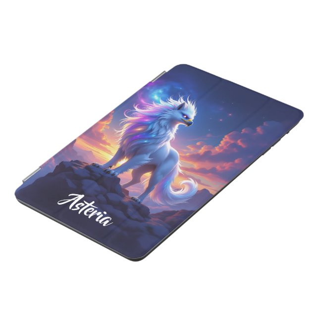 Mythical White Griffin on Top of the World iPad Mini Cover (Side)