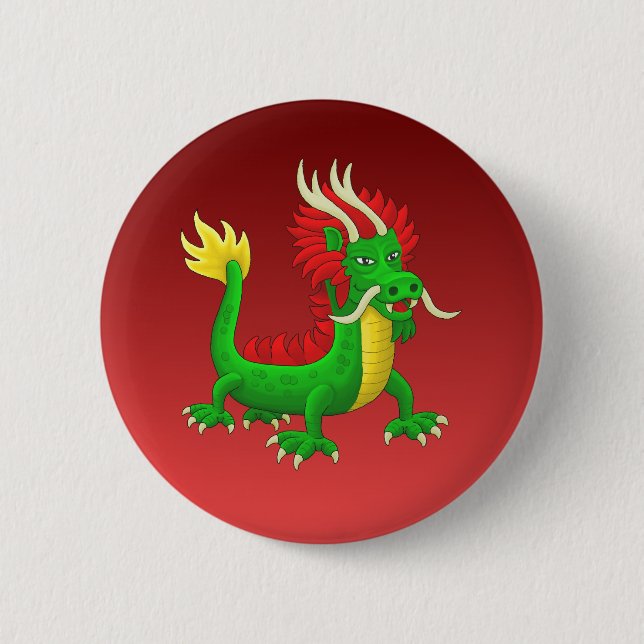 Mythological Chinese Dragon Button (Front)