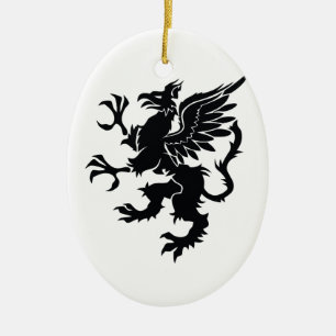 Mythological dragon ceramic ornament