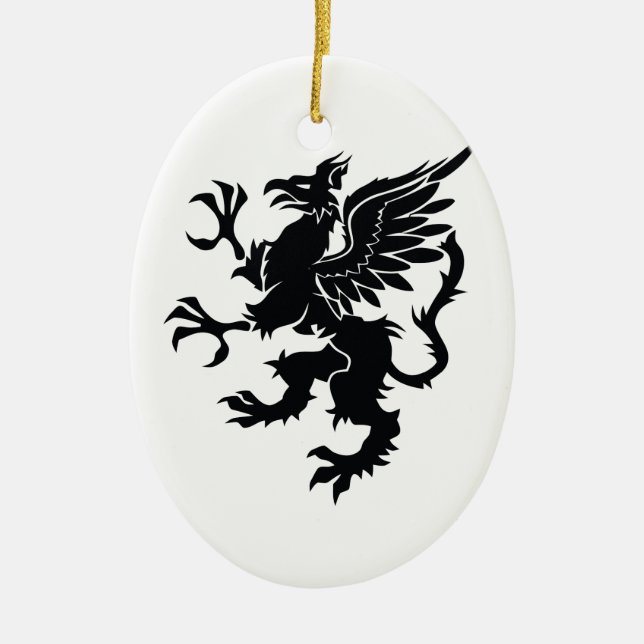 Mythological dragon ceramic ornament (Front)