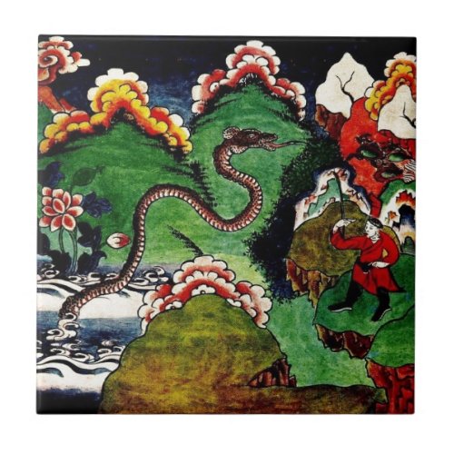 Mythological Dragon Ceramic Tile