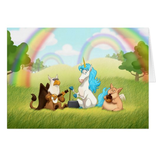 Mythological Jug Band Card (Blank Inside) (Front Horizontal)