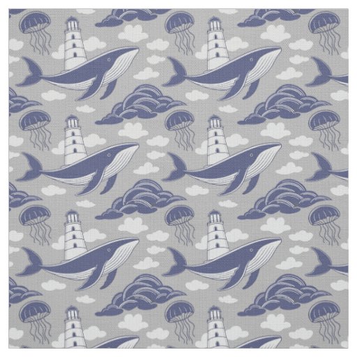 Mythological monster biblical leviathan sea fabric