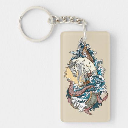 mythological sea horse keychain