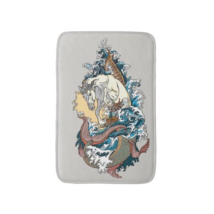 mythological seahorse bathroom mat