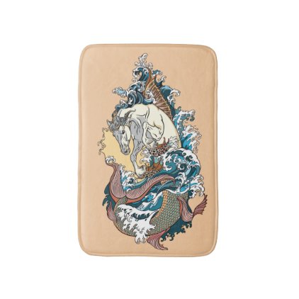 mythological seahorse bathroom mat