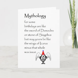 Mythology A Funny Happy Birthday Poem Card