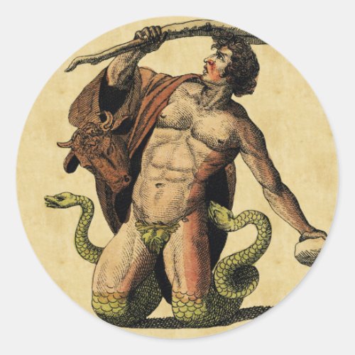 Mythology Educational Plate Classic Round Sticker