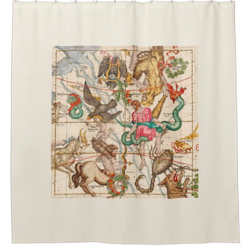 Mythology Medieval Astronomy Vintage Art Shower Curtain