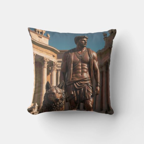 Myths  Legends Romulus and Remus Throw Pillow