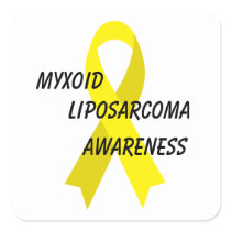 Myxoid Liposarcoma Yellow Awareness Ribbon by Janz Square Sticker