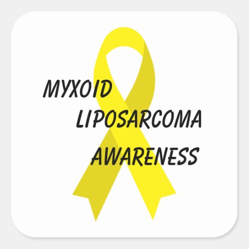 Myxoid Liposarcoma Yellow Awareness Ribbon by Janz Square Sticker