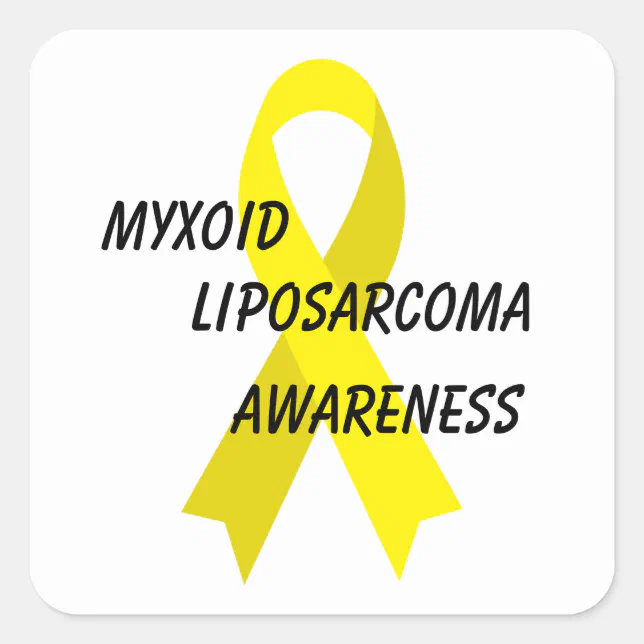 Myxoid Liposarcoma Yellow Awareness Ribbon by Janz Square Sticker | Zazzle