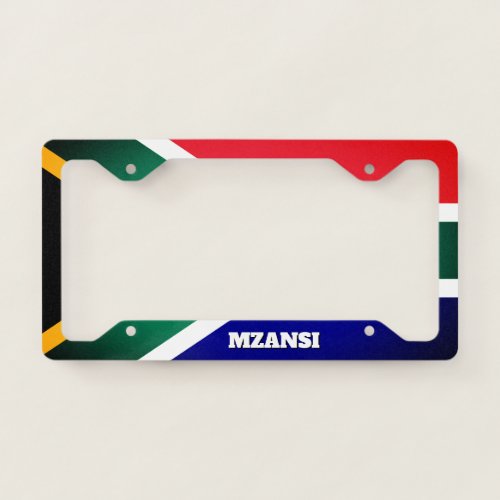 MZANSI Flag of South Africa License Plate Frame