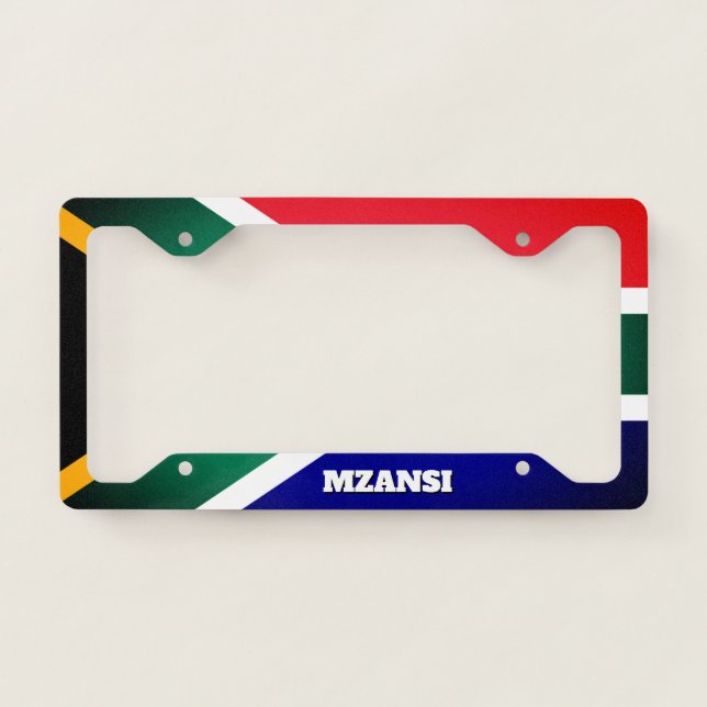 MZANSI Flag of South Africa License Plate Frame (Front)