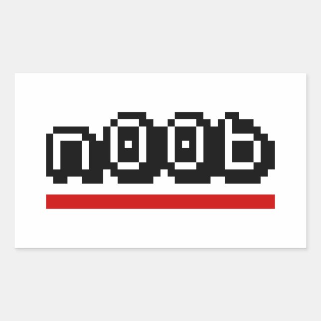 n00b rectangular sticker (Front)