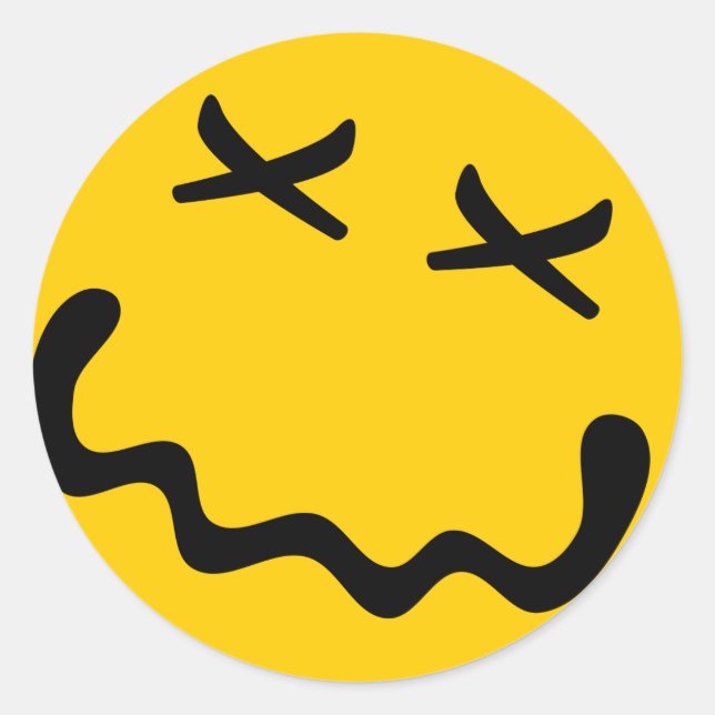 N2O Smile Sticker, Glossy Classic Round Sticker (Front)