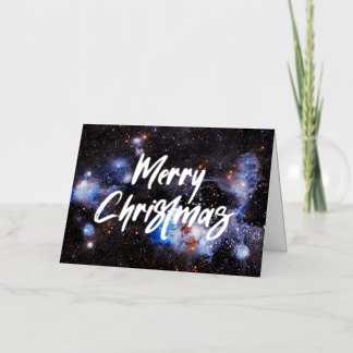 N44 Superbubble Celestial Photo Merry Christmas Foil Greeting Card