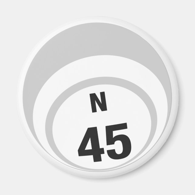 N45 bingo ball fridge magnet (Front)