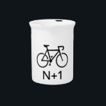 N 1 Bike Beverage Pitcher<br><div class="desc">Where "N" is the number of bikes you currently have,  "N 1" is the number of bikes you need!</div>