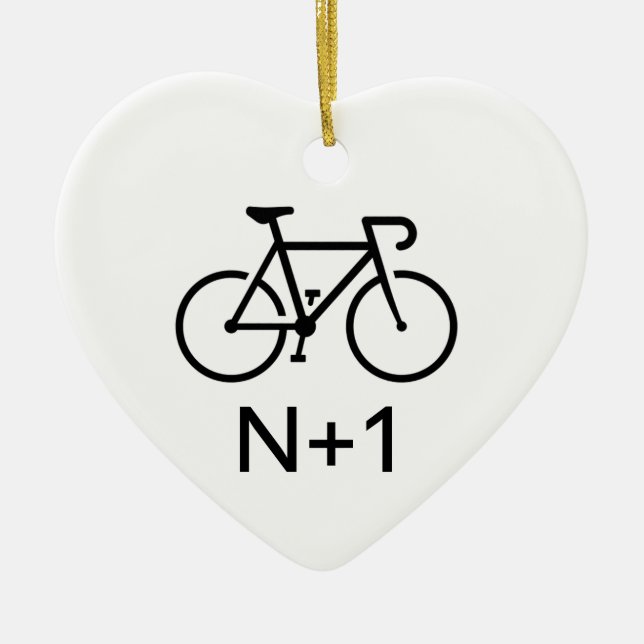 N+1 Bike Ceramic Ornament (Front)