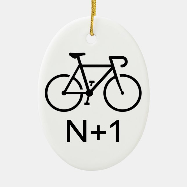 N+1 Bike Ceramic Ornament (Front)