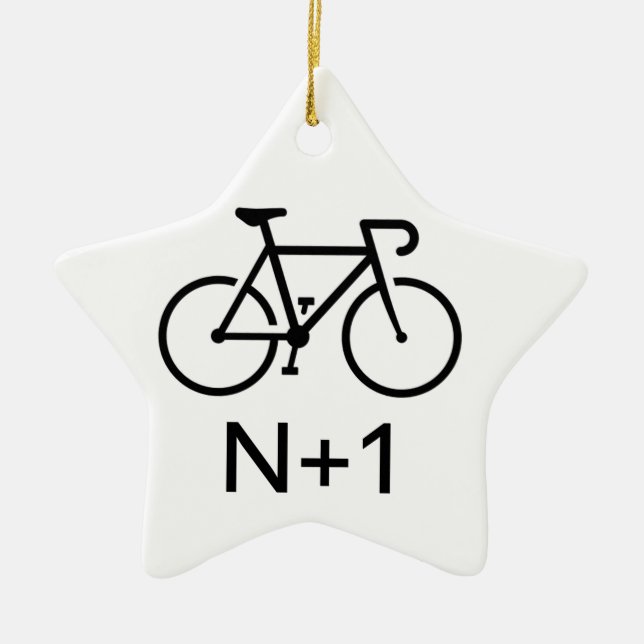 N+1 Bike Ceramic Ornament (Front)