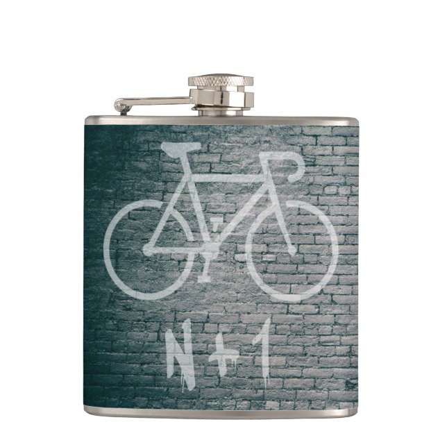 N+1 Bike Graffiti Flask (Front)