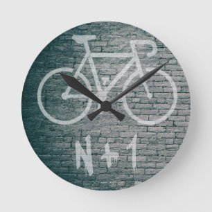 N+1 Bike Graffiti Round Clock