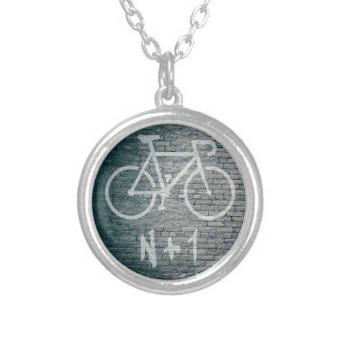 N1 Bike Graffiti Silver Plated Necklace