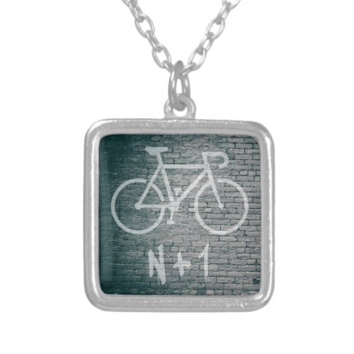 N1 Bike Graffiti Silver Plated Necklace