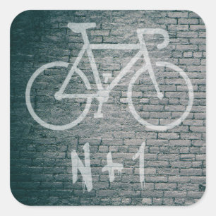 N+1 Bike Graffiti Square Sticker