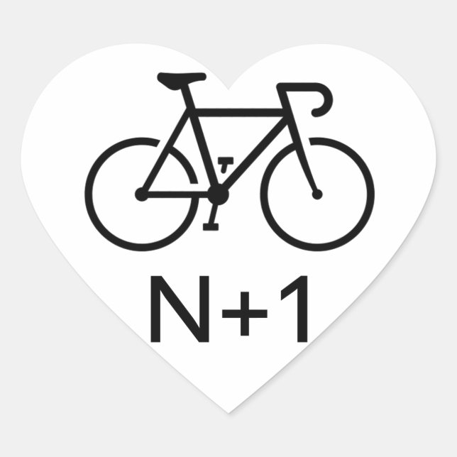 N+1 Bike Heart Sticker (Front)
